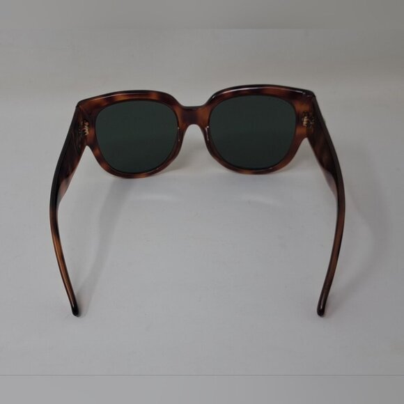 Gucci Womens Sunglasses Havana Green Gold Big Logo Square GG0142SA 002 55-20-140 - Picture 8 of 16